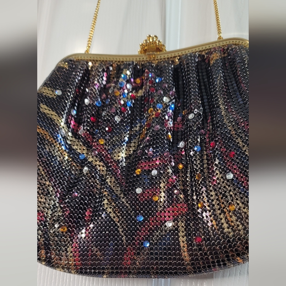 Whiting & Davis ☆ Vintage, Elegant Sequin/Stud Evening Bag